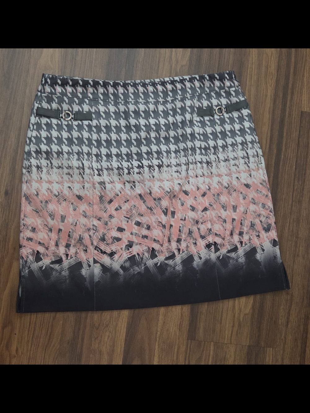 EP Pro Black, Gray & Pink A-Line Skort with Mixed Print